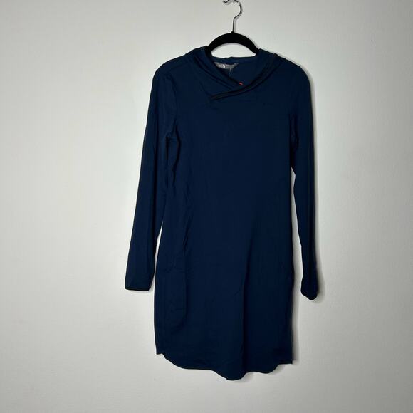 The North Face Soft Empower Outdoor Style Hooded Dress in Cosmic Blue Sz S/P - Picture 4 of 10